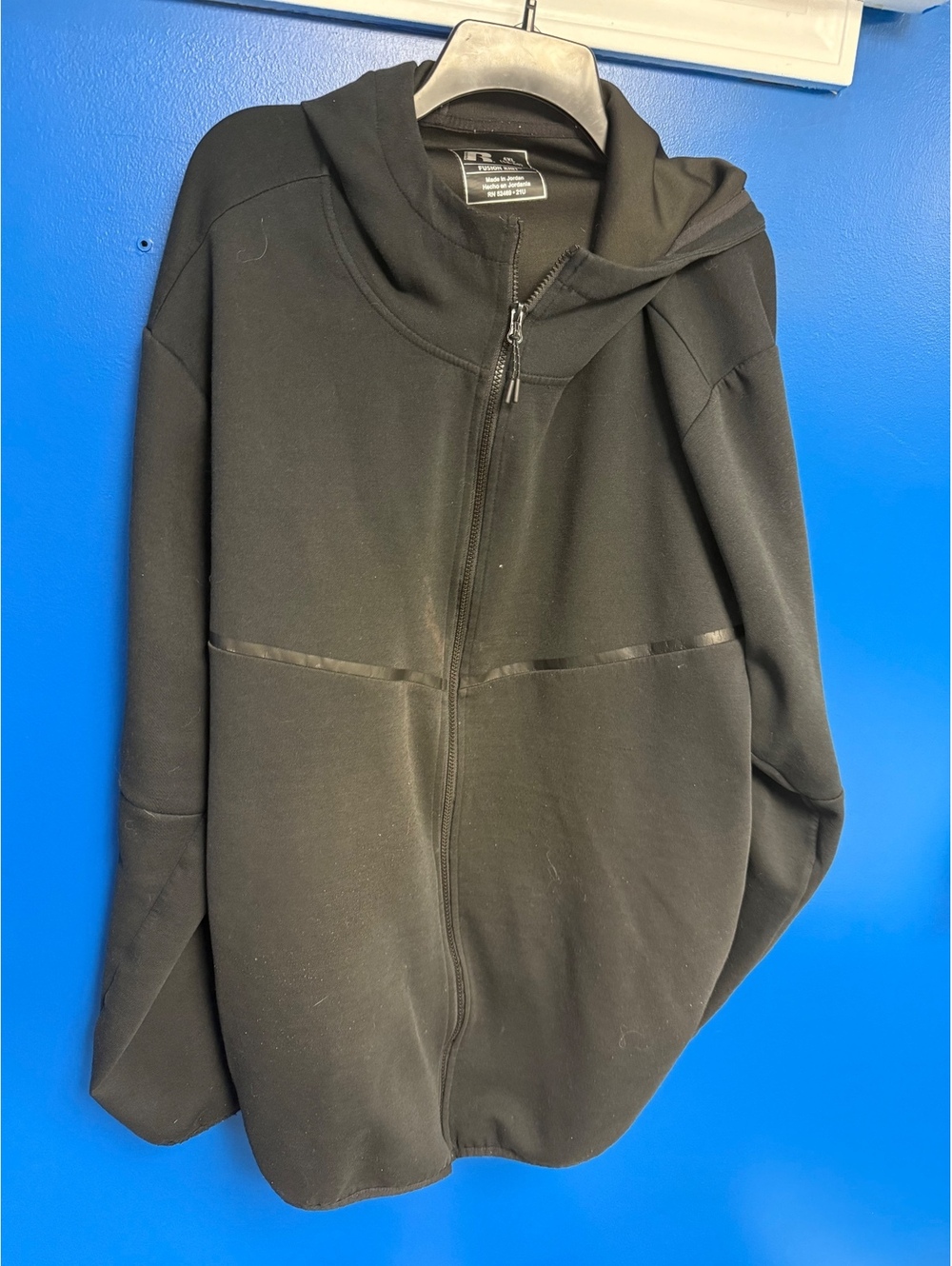 Russell Athletic Fusion Knit Mens 4XL Black Full Zip Tech Hoodie Jacket